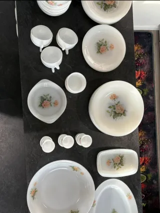 Vajilla Arcopal Flor Rosa