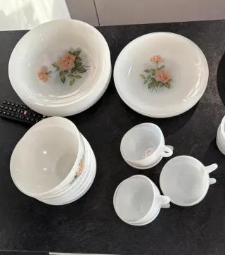 Vajilla Arcopal Flor Rosa