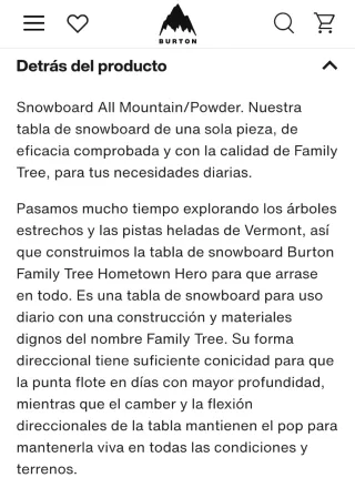 Tabla Burton Hometown Hero EST - 156