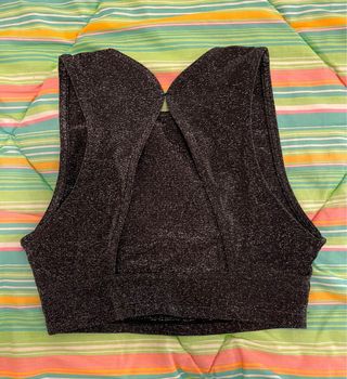 Top Glitterato Nero Pull&Bear