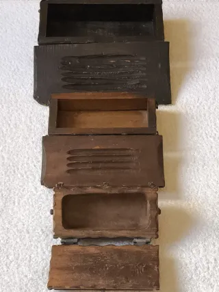 3 ANTIGUOS COFRES BAÚLES HIERRO Y MADERA VINTAGE