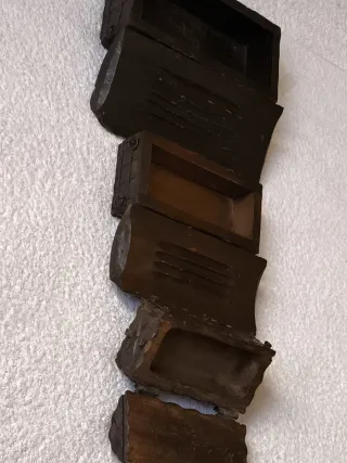 3 ANTIGUOS COFRES BAÚLES HIERRO Y MADERA VINTAGE