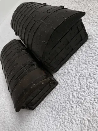 2 ANTIGUOS COFRES BAÚLES HIERRO Y MADERA VINTAGE