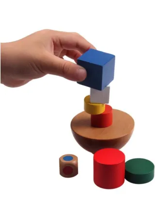 Gioco di Equilibrio e Impilamento Blocchi Legno Montessori