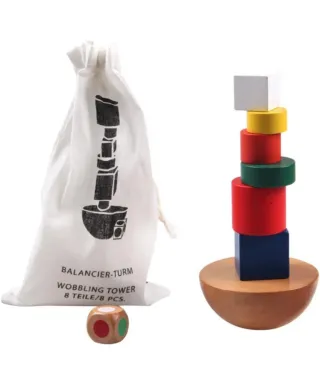Gioco di Equilibrio e Impilamento Blocchi Legno Montessori
