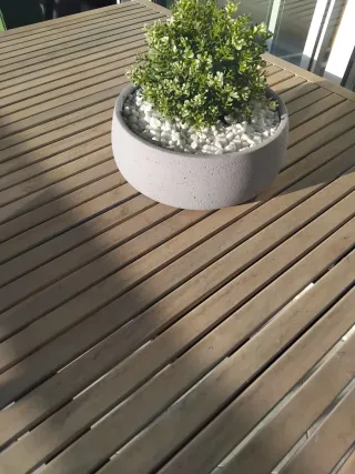 Mesa de jardín extensible de madera