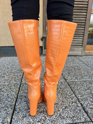 Stivali al ginocchio effetto coccodrillo