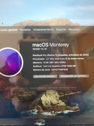 MacBook Pro 13 2015 Plata