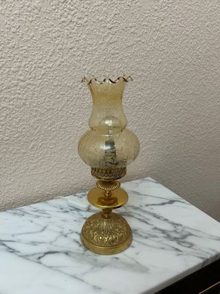 2 Lámparas de Mesita Antiguas Doradas