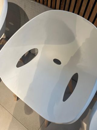 Sillas blancas polipropileno y madera (4uds)