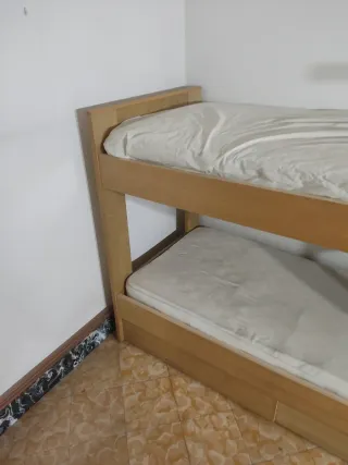 Litera madera con escalera y 2 cajones