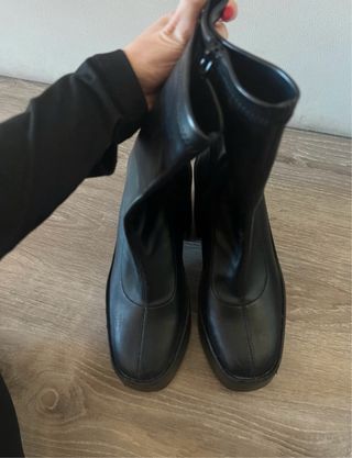 Botines Zara negros plataforma tacón