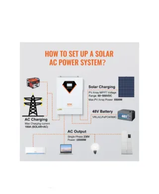 VEVOR Inversor Solar Híbrido de 5500 W 230 V