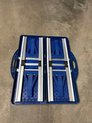 Mesa Plegable Camping con Bancos Azul