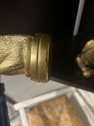 Coppia porta candele scimmia oro