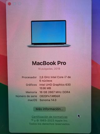 MacBook Pro 2019 16" i7 16GB RAM 512GB SSD