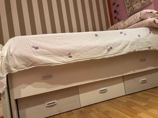 Cama nido blanca con cajones