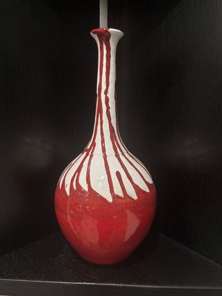 Vaso Ceramica Rosso Bianco