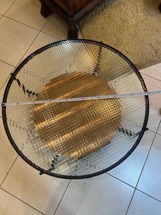 Mesa de centro cristal y metal