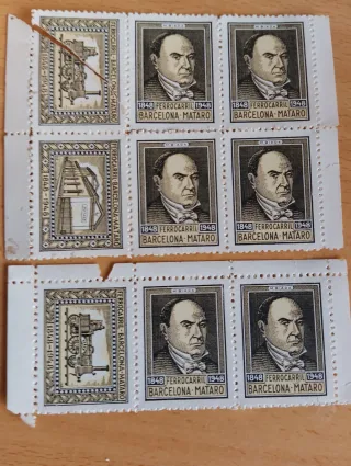 Lote Sellos Ferrocarril Barcelona Mataró 1948