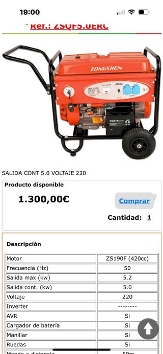 Grupo electrógeno gasolina