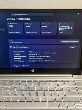HP Pavilion i5 11ª Gen 8GB RAM 512GB SSD