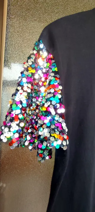 Camiseta Mango M Lentejuelas