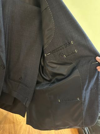 Traje hombre gris oscuro talla L