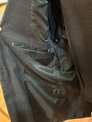 Traje hombre gris oscuro talla L