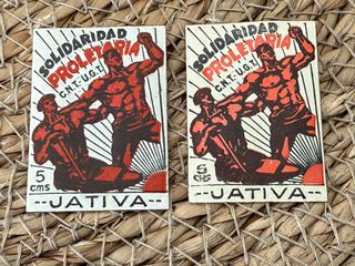 Timbri SOLIDARIDAD PROLETARIA C.N.T. U.G.T., 5 cm