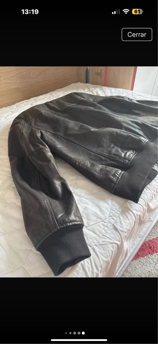 Cazadora de cuero Superdry negra