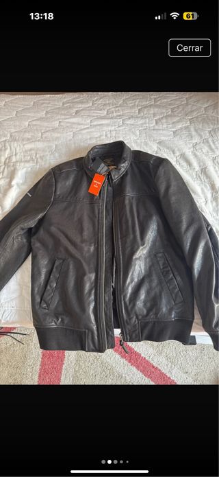 Cazadora de cuero Superdry negra