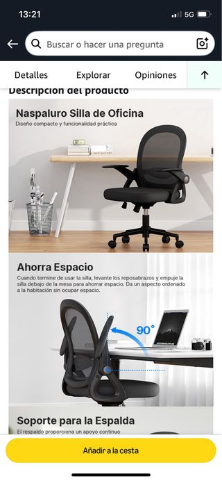 Silla de oficina negra sin estrenar