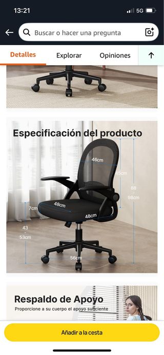 Silla de oficina negra sin estrenar