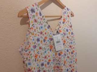 Vestido blanco flores a estrenar etiquetado