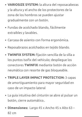 Silla coche Concord 9-36 kg