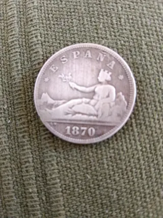 Moneda 2 Pesetas Plata 1870