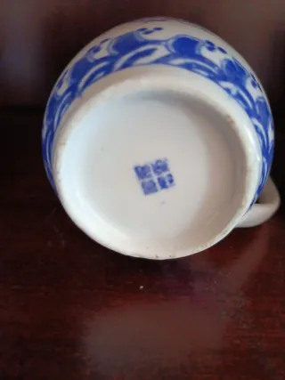 5 Tazas Porcelana China Jingdezhen Dragón Azul