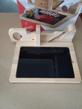 Tabla Cortafiambres Madera y Cristal