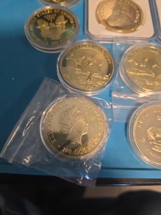 Colección 10 réplicas monedas de oro