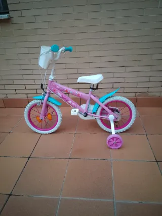Bicicleta infantil rosa y azul