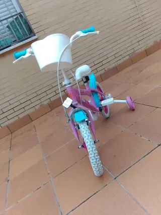 Bicicleta infantil rosa y azul