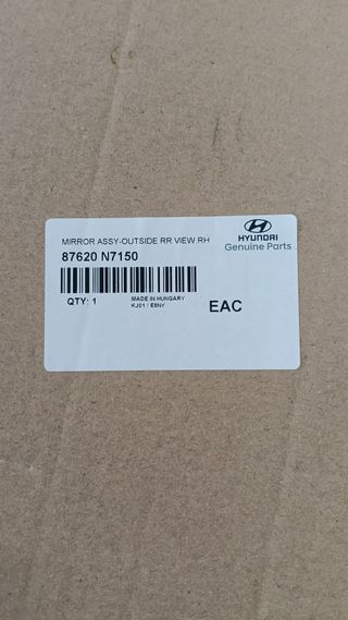 Retrovisor Derecho Hyundai Tucson 2021