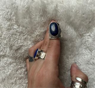 Anillo Lapislázuli Plata Ajustable