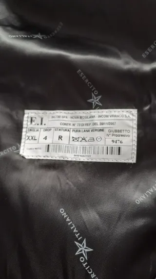 Giacca militare nera taglia XXL