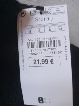 Jersey de Sfera Nuevo con etiqueta
