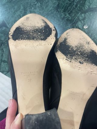 Botín tacón plataforma Zara negro T37