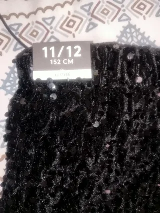 Pantalón negro lentejuelas niña Talla de  11-12 añ