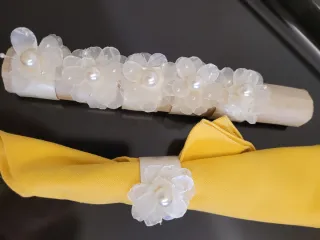 Portatovaglioli Fiori Perla Set 6