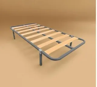 Base tapizada somier metálico y madera